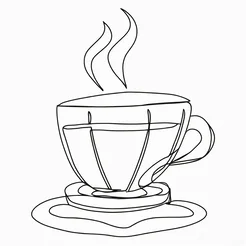 Free book club clipart of coffee in black and white